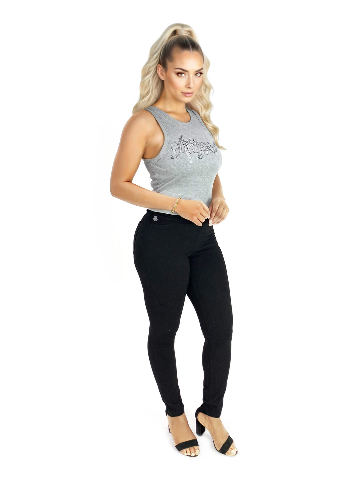 Apple Bottoms - Chain - Reaction-Logo - Tank - Gray - Heather - 2