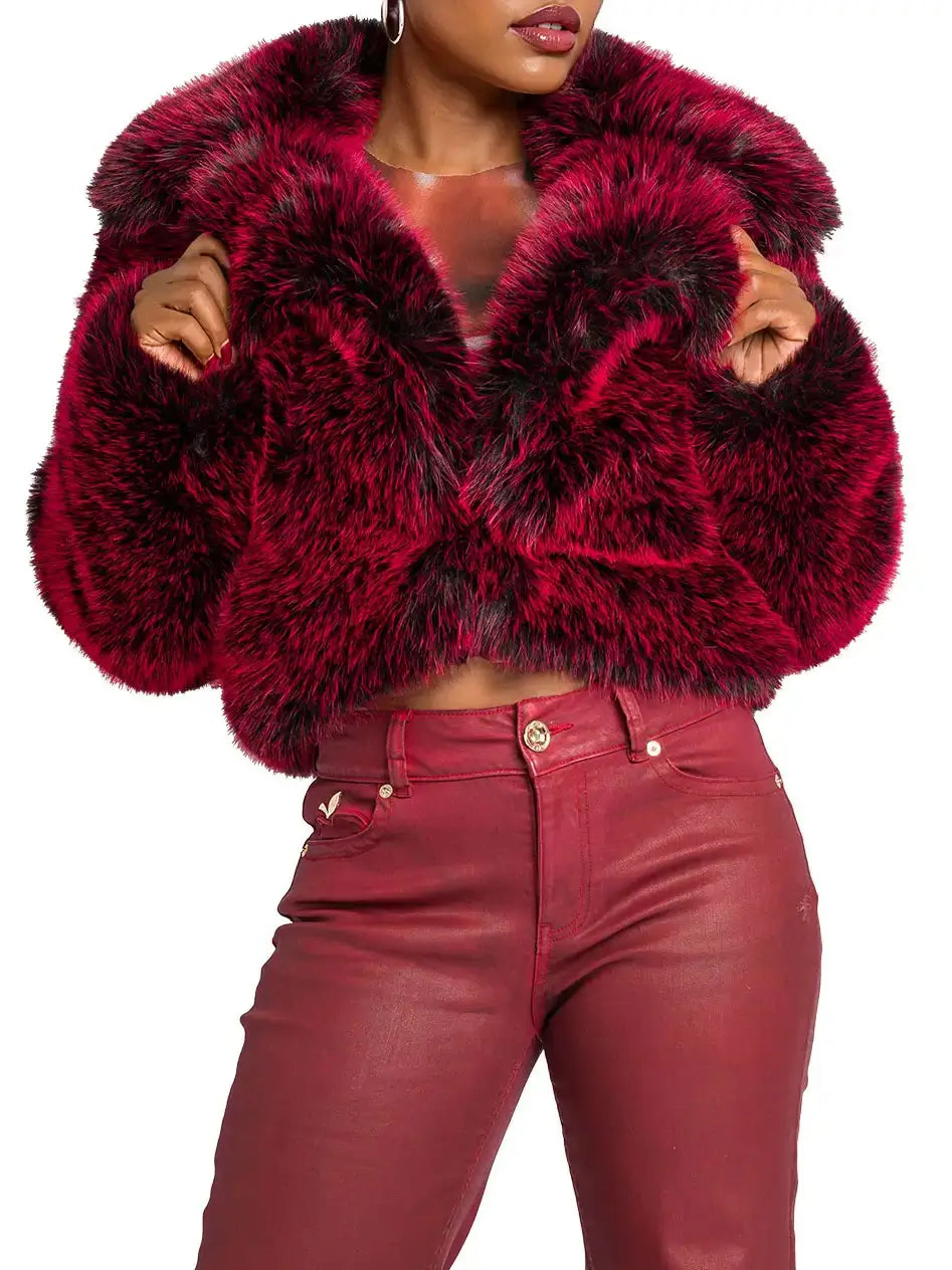 Y2K Fur Jacket - Red Delicious – Apple Bottom Jeans Y2K Fur Jacket - Red Delicious – Apple Bottom Jeans