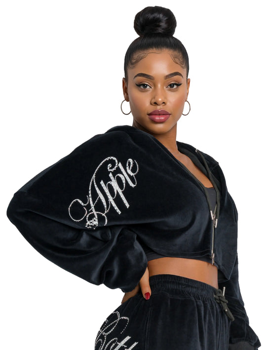 Apple Bottoms - AHK-4250 - Velour Crop Jacket - 2