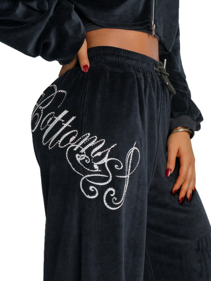 Apple Bottoms - AHK-4251 - Velour Wide Leg Pant - 3