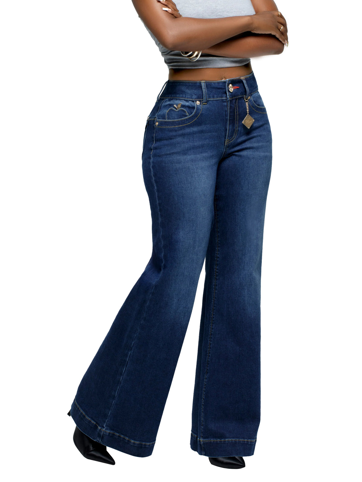 APPLE BOTTOM JEANS - AFJ-4145 - WIDE LEG FLAP POCKET - 3
