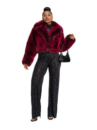 Y2K Fur Jacket - Red Delicious – Apple Bottom Jeans
